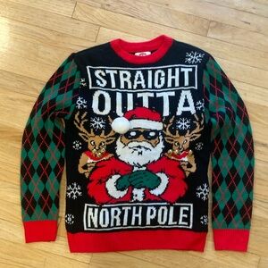 Christmas Red and Green Festive Crewneck Sweater